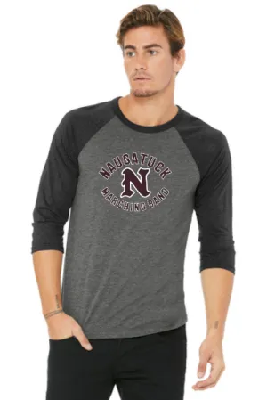 NAUGATUCK BAND BELLA CANVAS ® Unisex 3/4-Sleeve Baseball Tee