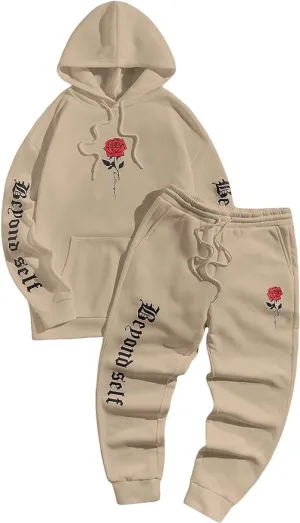 New OYOANGLE Men's 2 Piece Tracksuit Outfits Cartoon Graphic Hoodie and Sweatpants Sport Set Sz XL! Retails $74 