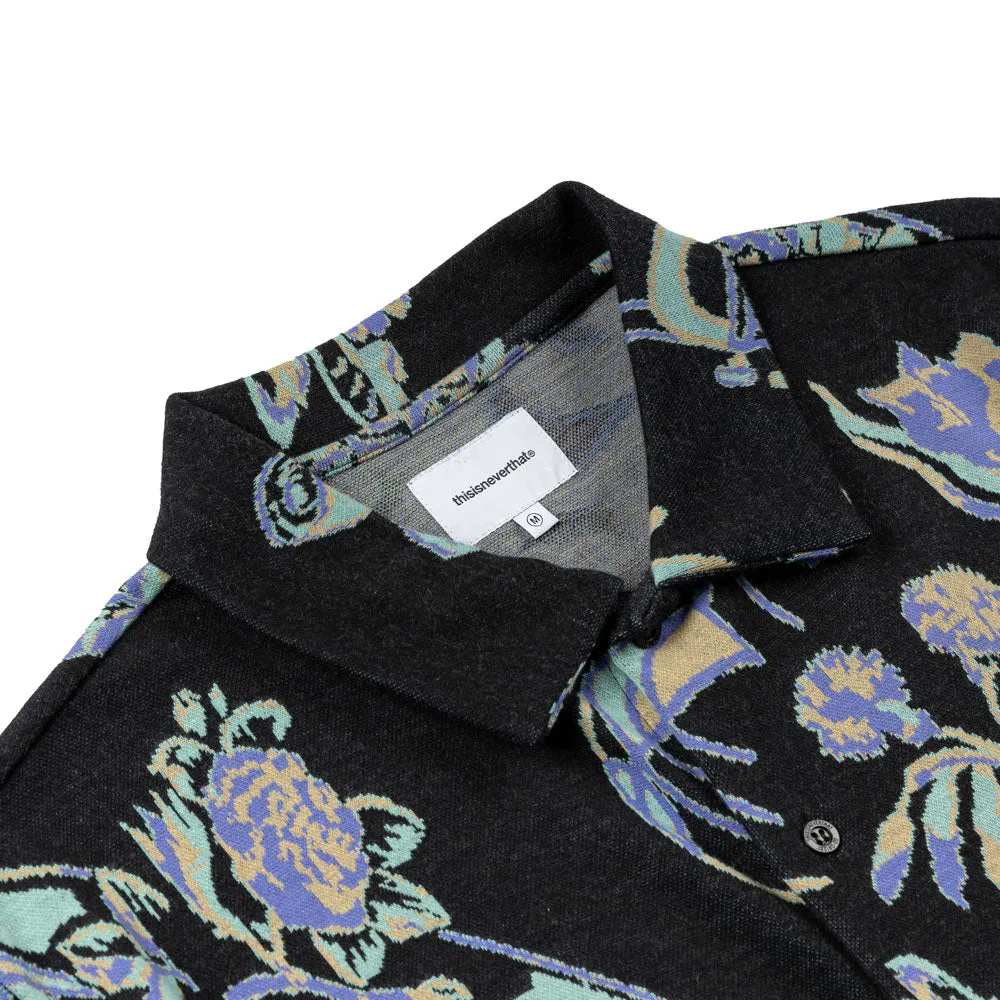 Object Jacquard Button Up Top | Black