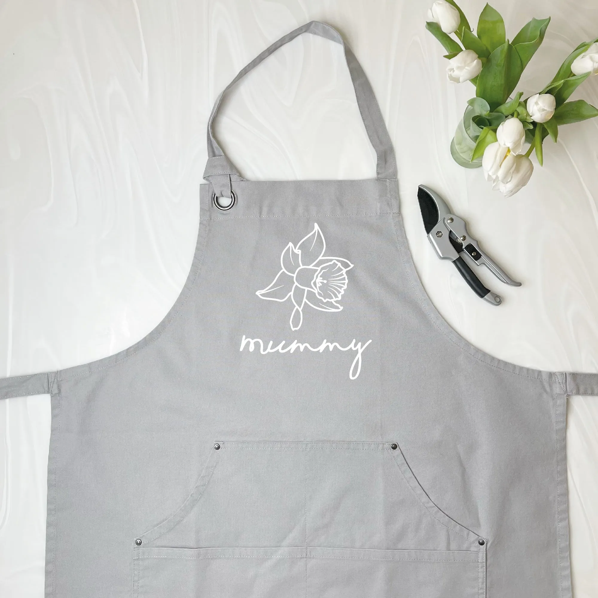 Personalised Mum Or Grandma Birth Flower Apron
