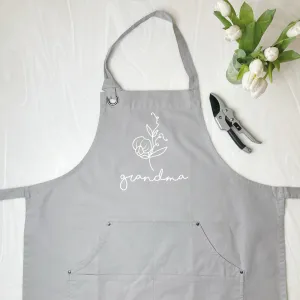 Personalised Mum Or Grandma Birth Flower Apron
