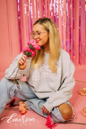 Phi Mu Simple PR Ash Gray Crewneck