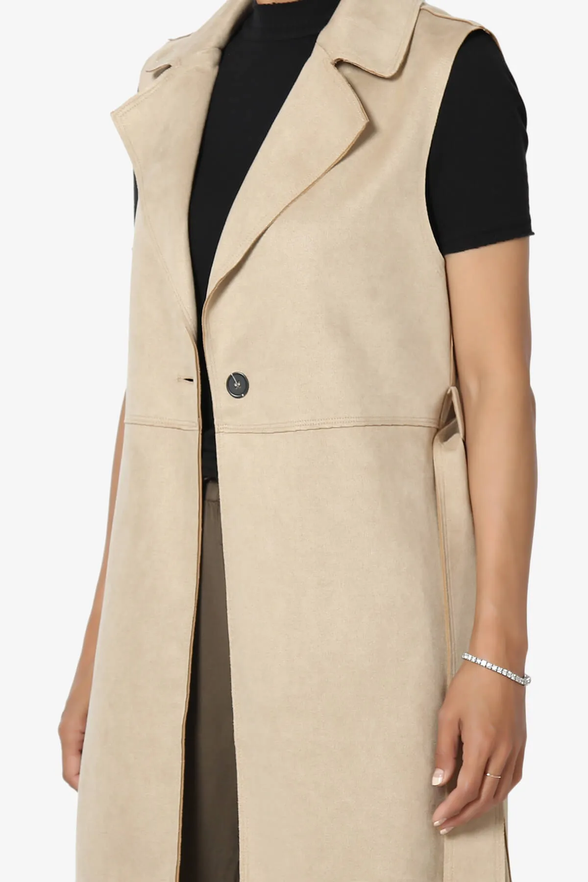 Possession Faux Suede Long Vest Gilet