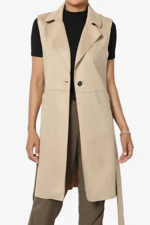 Possession Faux Suede Long Vest Gilet