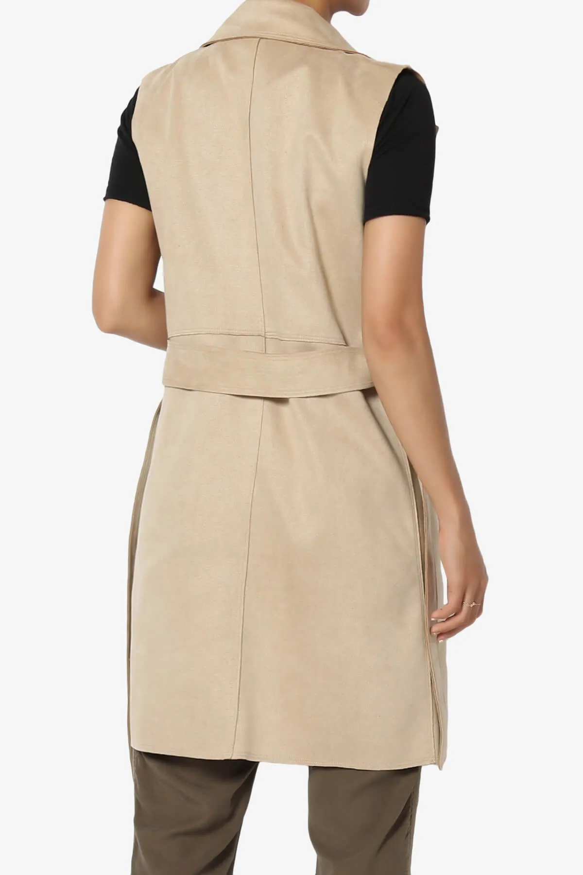Possession Faux Suede Long Vest Gilet