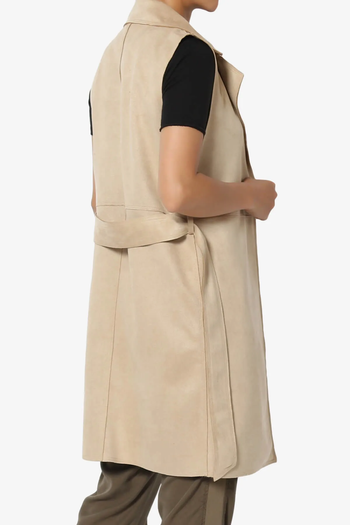 Possession Faux Suede Long Vest Gilet
