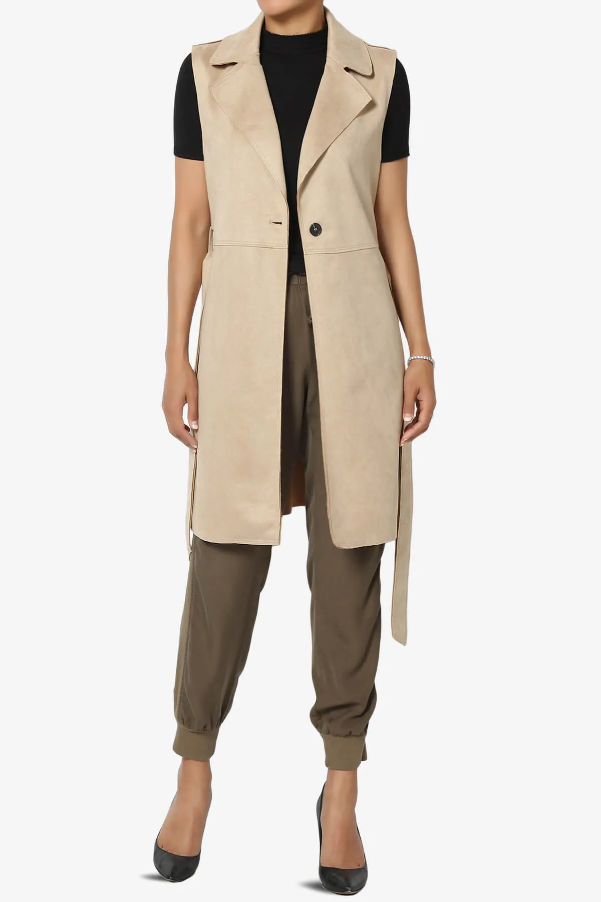 Possession Faux Suede Long Vest Gilet