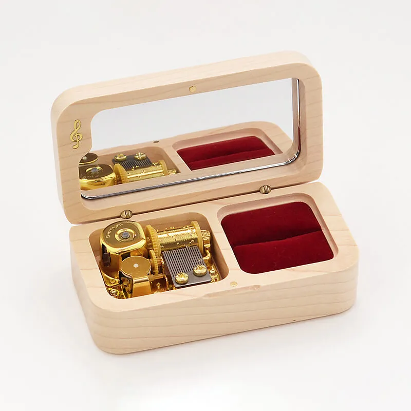 Premium Wooden Music Box with Ring Holder and ON/OFF Feature (Studio Ghibli Tunes Collection)