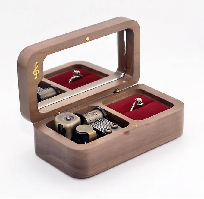 Premium Wooden Music Box with Ring Holder and ON/OFF Feature (Studio Ghibli Tunes Collection)