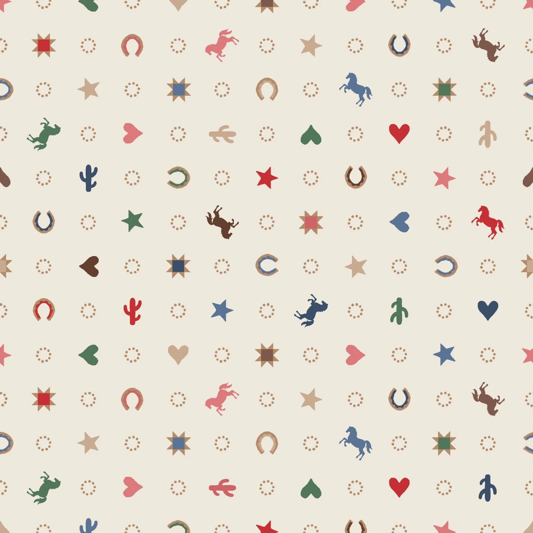 Quiltin' Cowgirls Cream - (2)