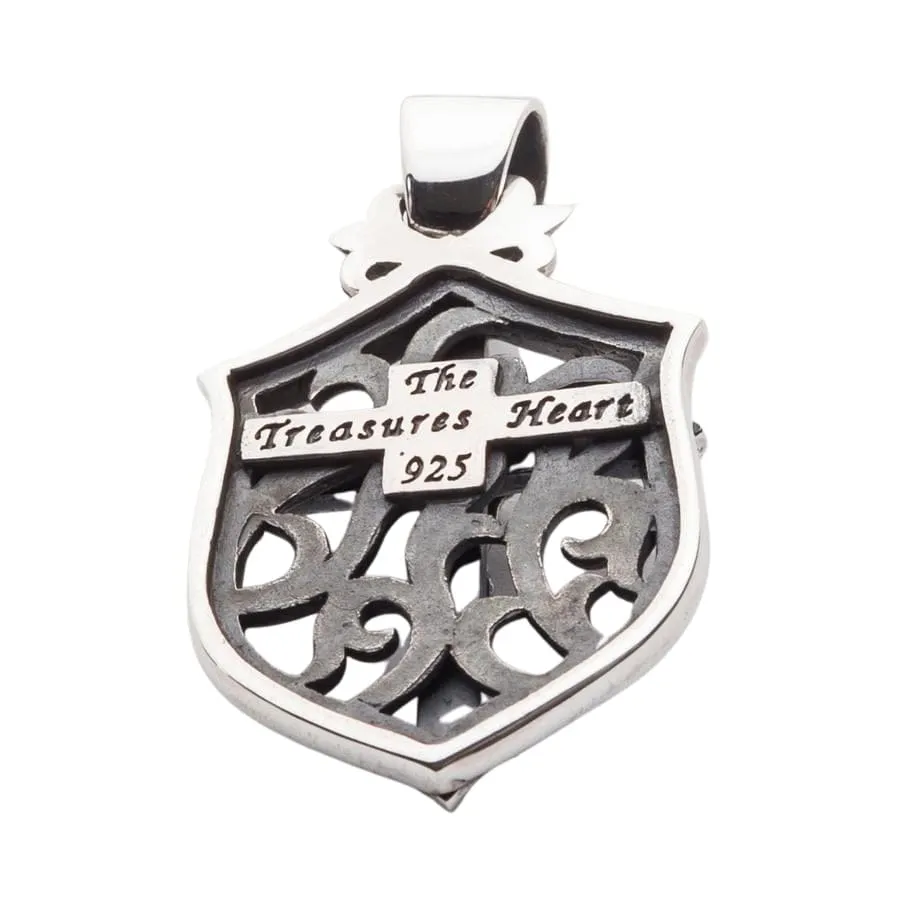 Rocker Jesus Silver Mens Cross Pendant