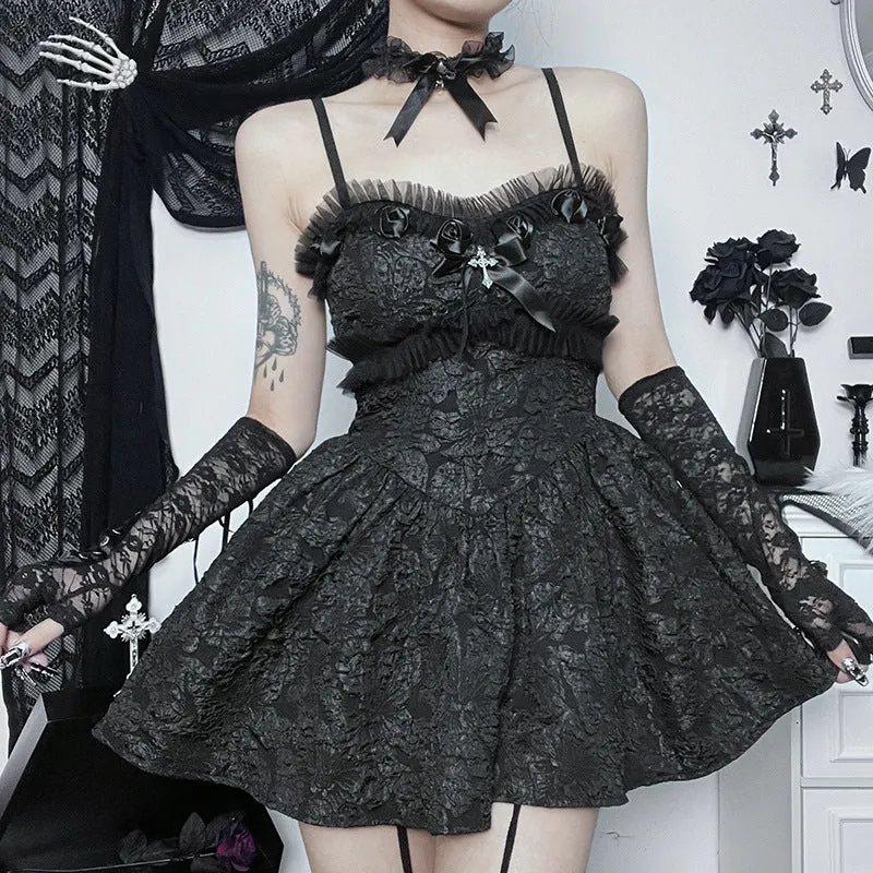 Rose Lace Ribbon Dress