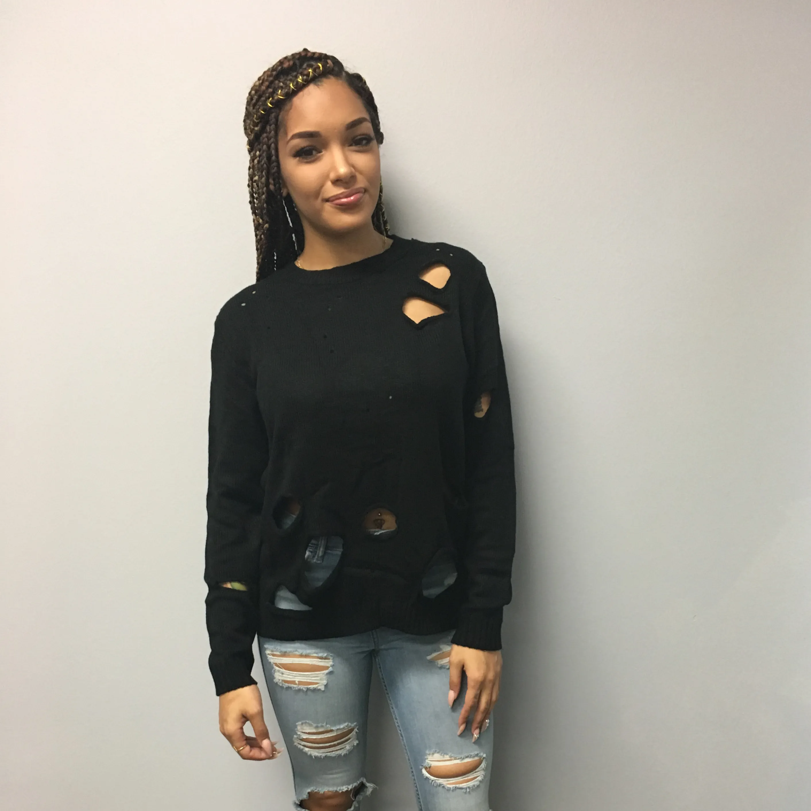 Samantha Ripped Sweater
