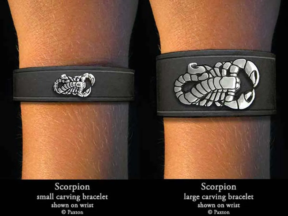 Scorpion Bracelet Sterling Silver on Genuine Leather