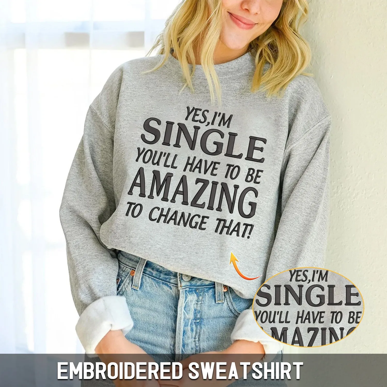 Single Embroidered Hoodie, Sweatshirt