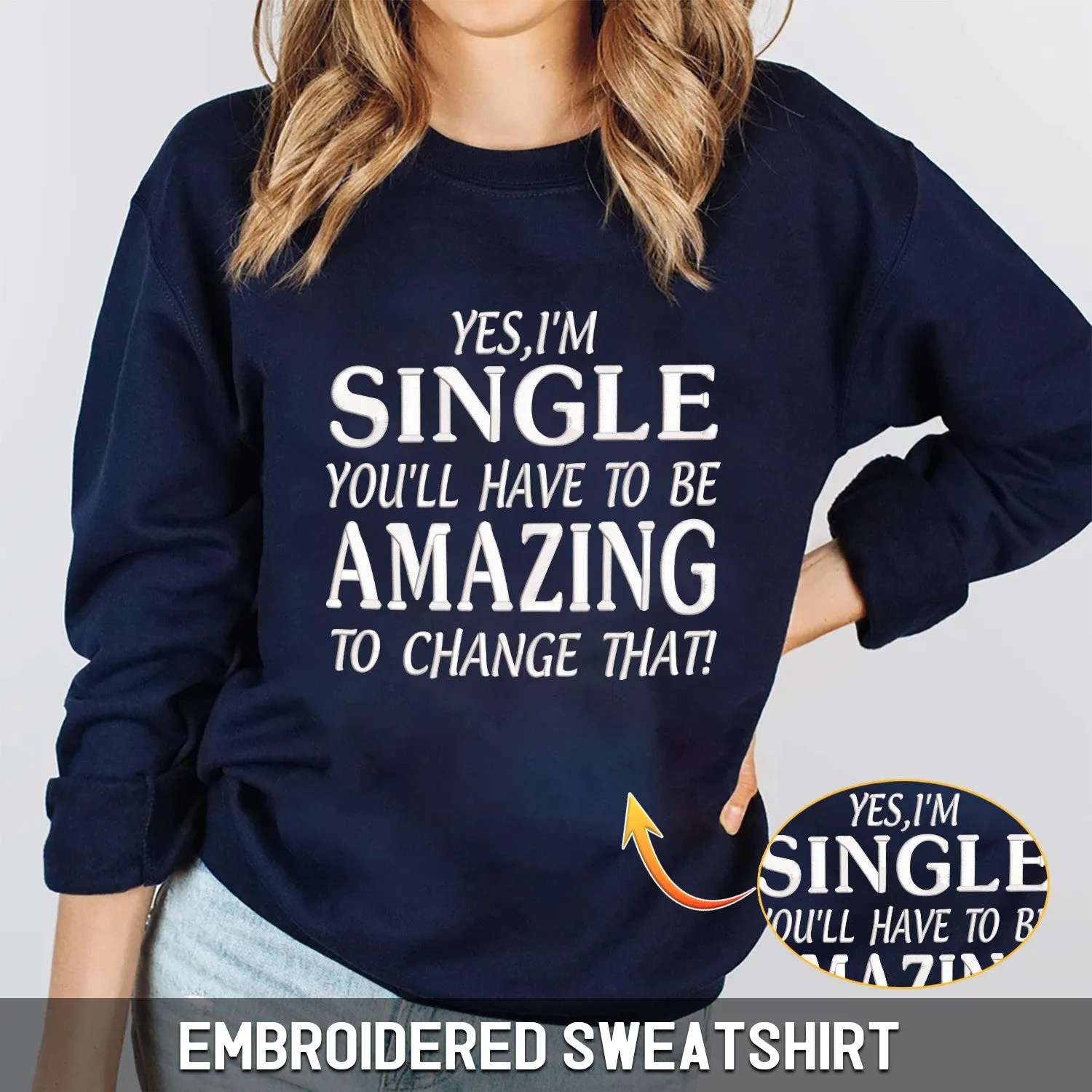 Single Embroidered Hoodie, Sweatshirt