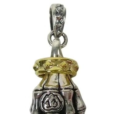 Skeleton Hand Finger Sterling Silver Rocker Pendant