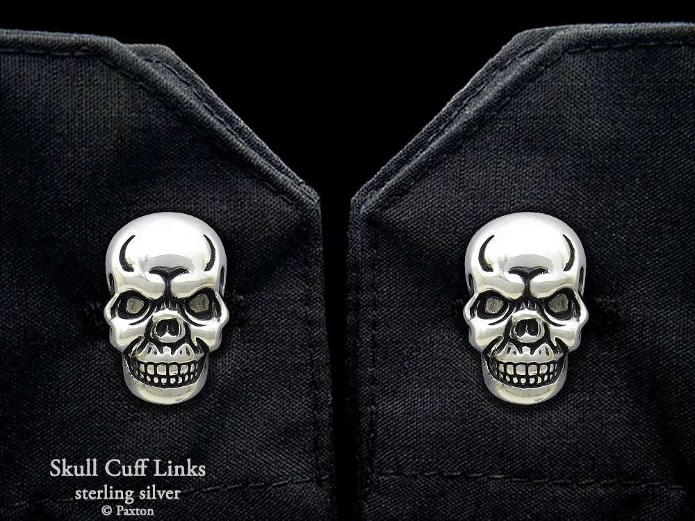 Skull Cuff Links Sterling Silver