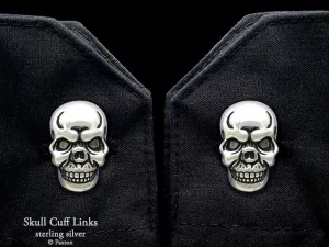 Skull Cuff Links Sterling Silver