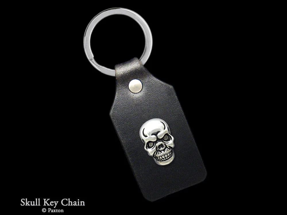 Skull Key Chain / Key Ring Sterling Silver