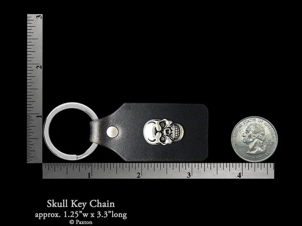 Skull Key Chain / Key Ring Sterling Silver