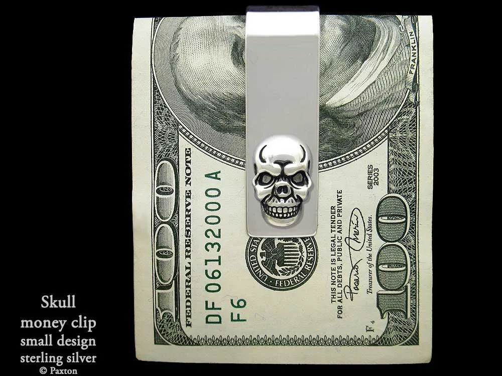 Skull Money Clip Sterling Silver