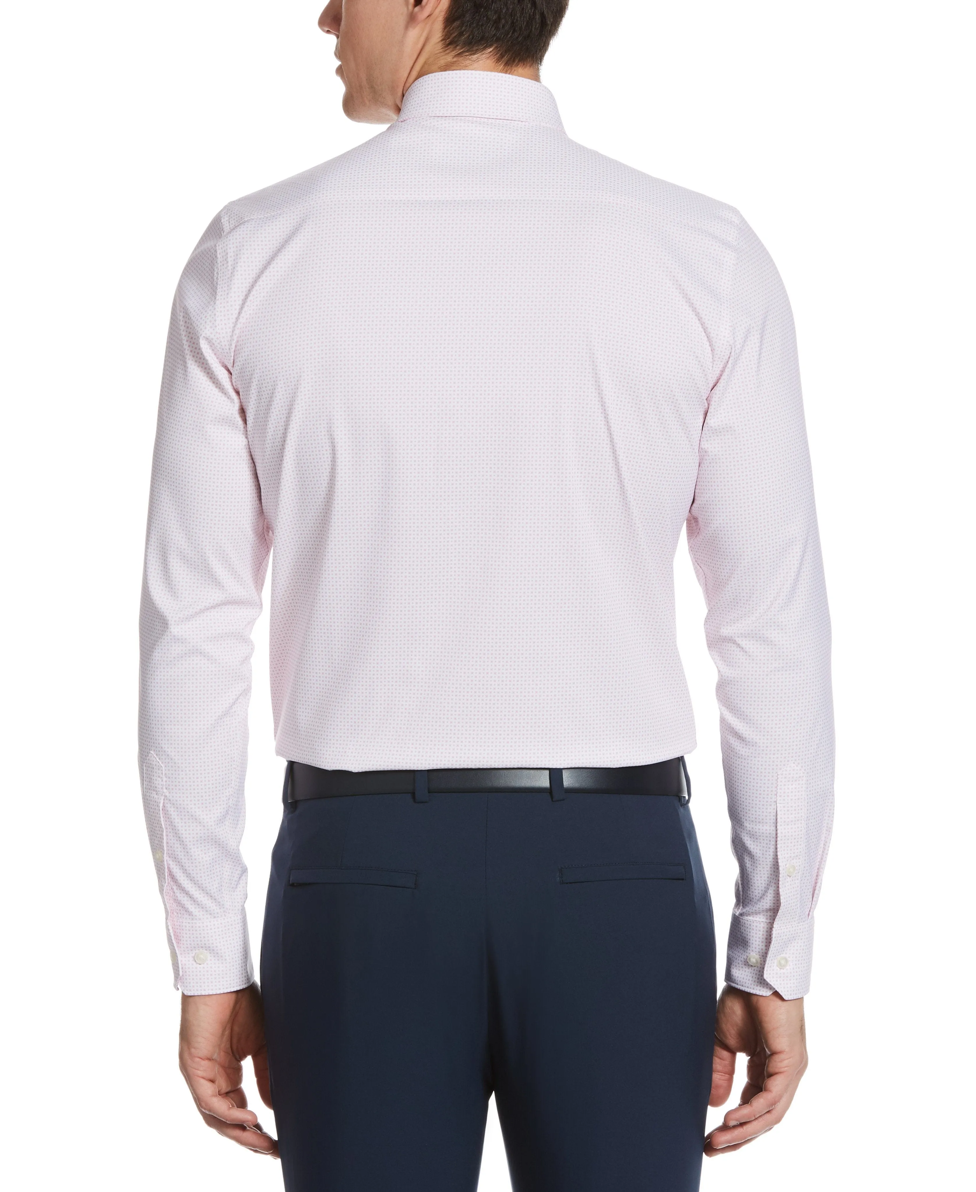 Slim Fit Pink Multi Print Tech Dress Shirt