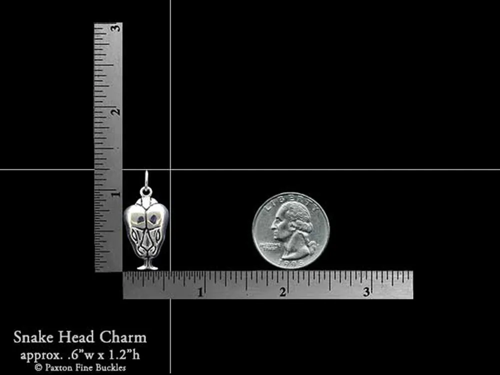 Snake Head Charm Necklace Sterling Silver