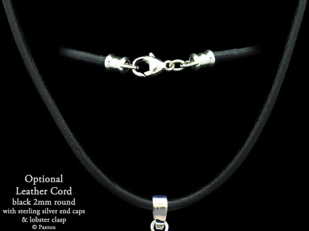 Snake Head Charm Necklace Sterling Silver