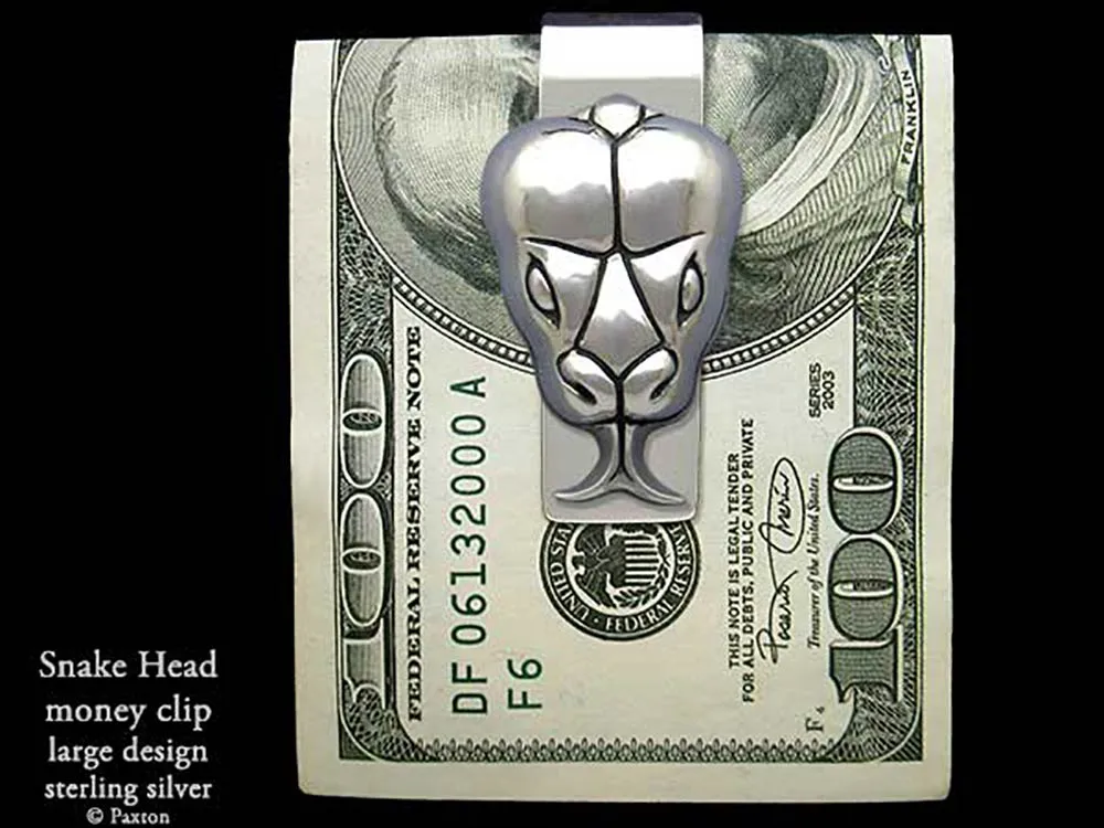 Snake Head Money Clip Sterling Silver