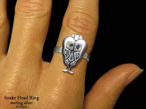 Snake Head Ring Sterling Silver