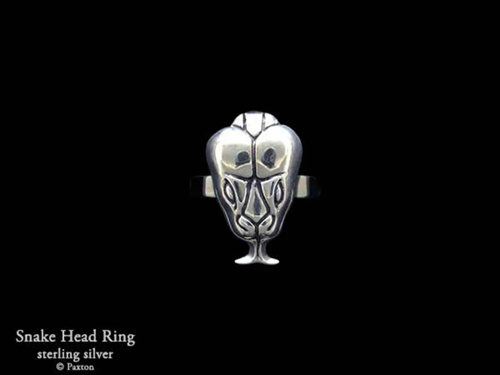 Snake Head Ring Sterling Silver