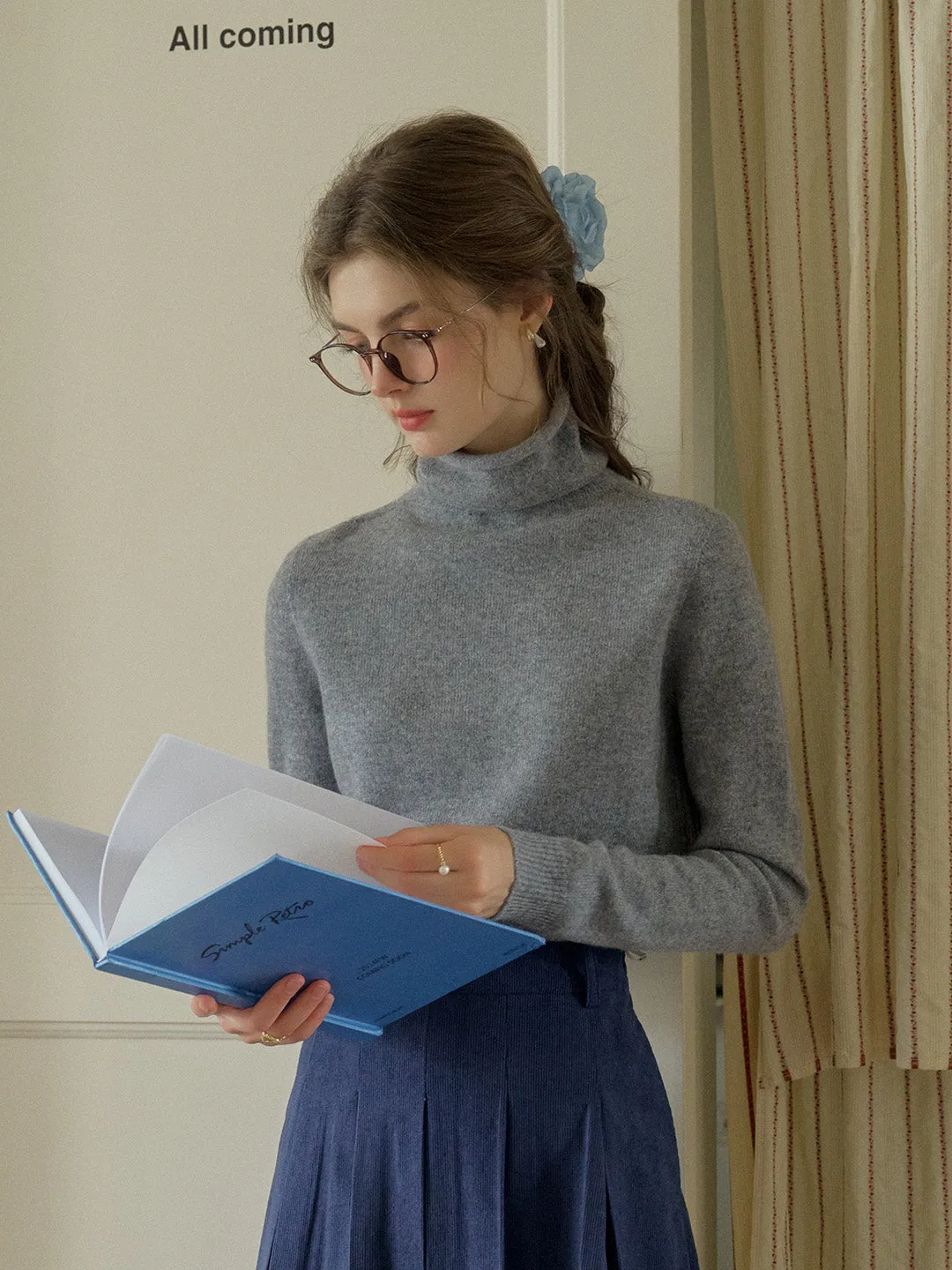 Solana Basic Versatile Turtleneck 100% Wool Sweater - Camel