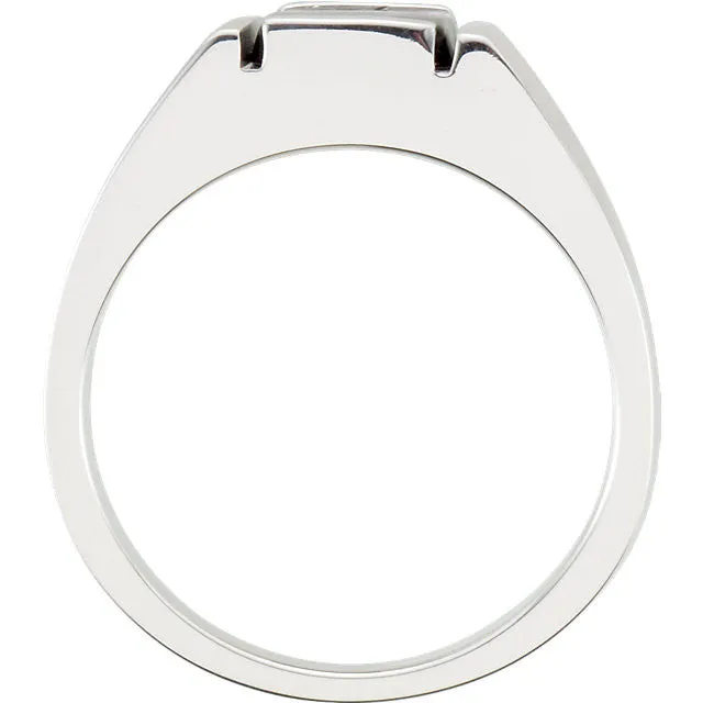 Sterling Silver Men's 10x8mm Onyx Ring