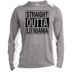 Straight Outta Lithuania - Men's Long Sleeve Colorblock Activewear Performance T