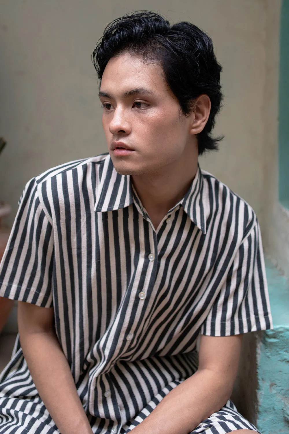Stripes Men's Arka Shirt BK