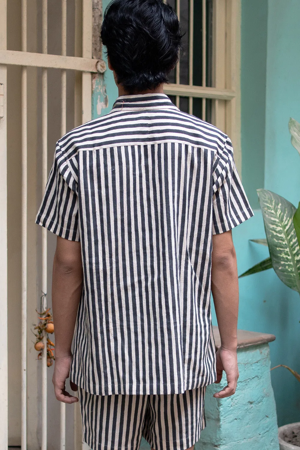 Stripes Men's Arka Shirt BK