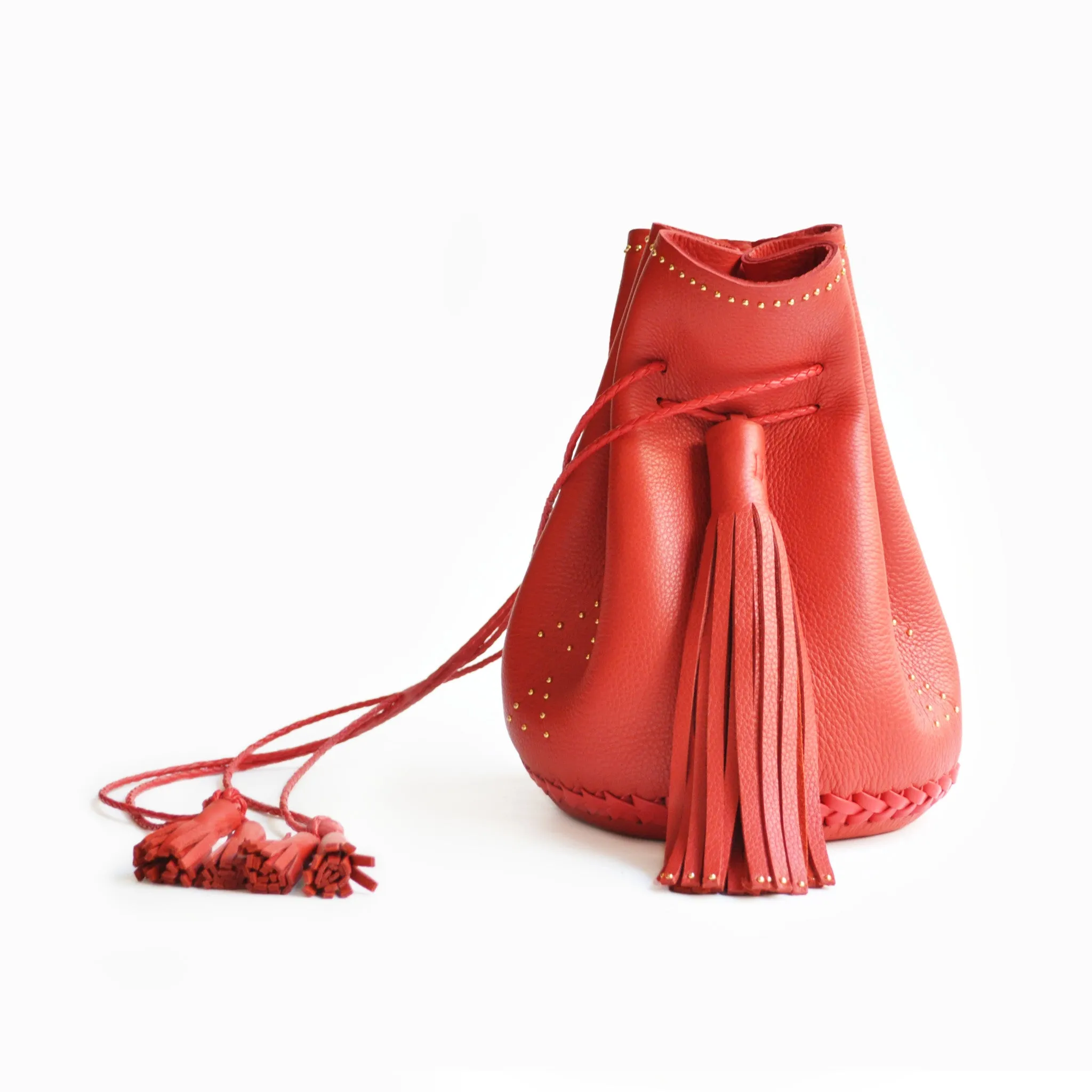 Studded Chevron Bullet Bag