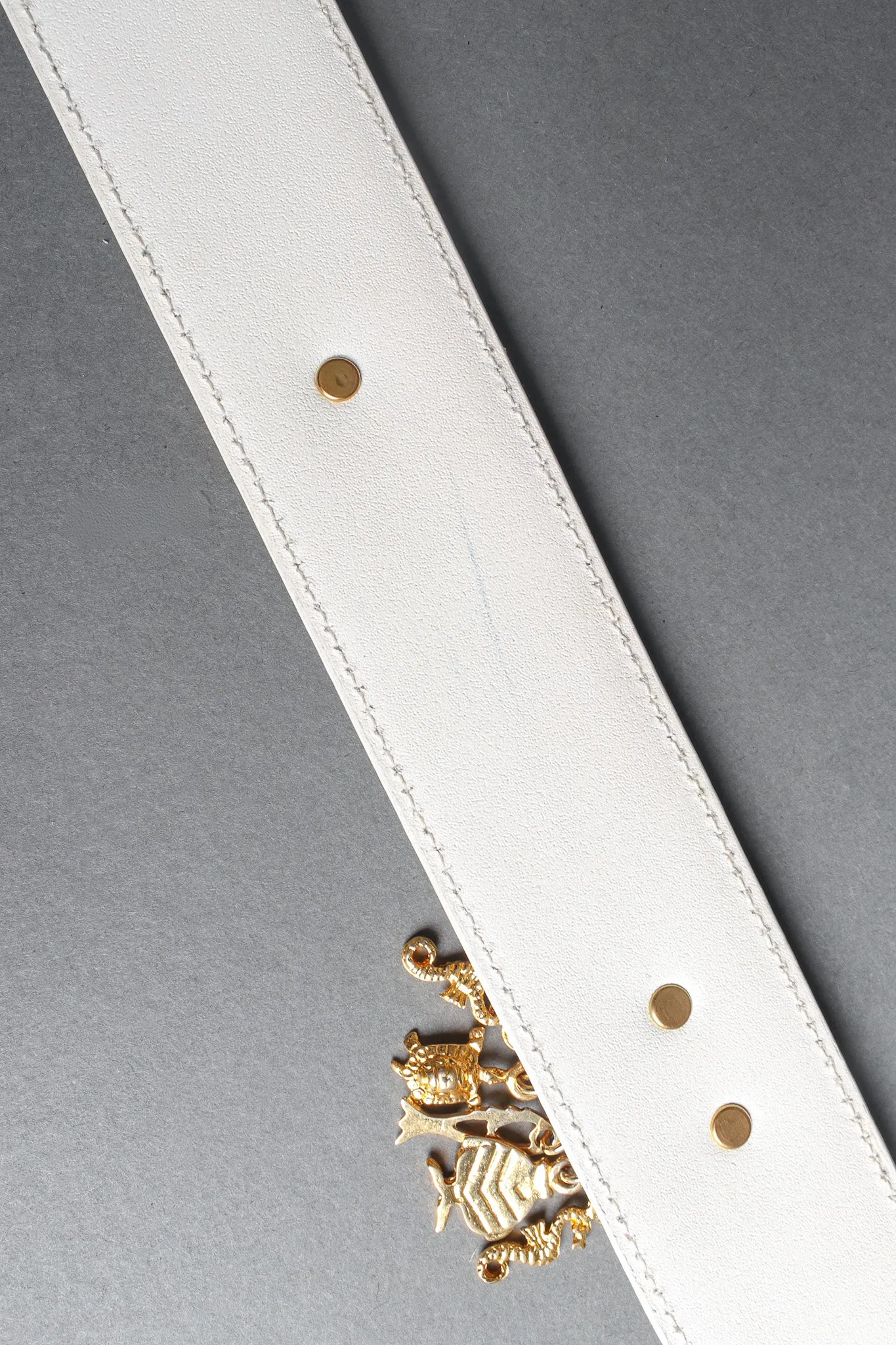 Studded Shell Drop Leather Belt