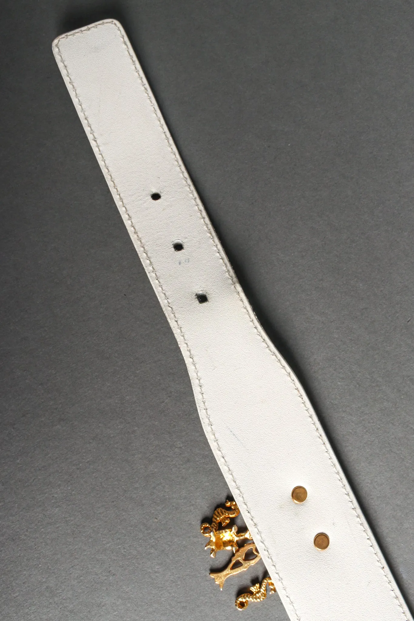 Studded Shell Drop Leather Belt