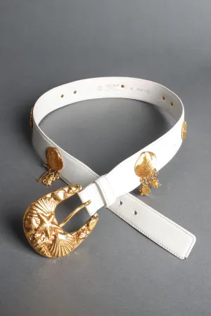 Studded Shell Drop Leather Belt