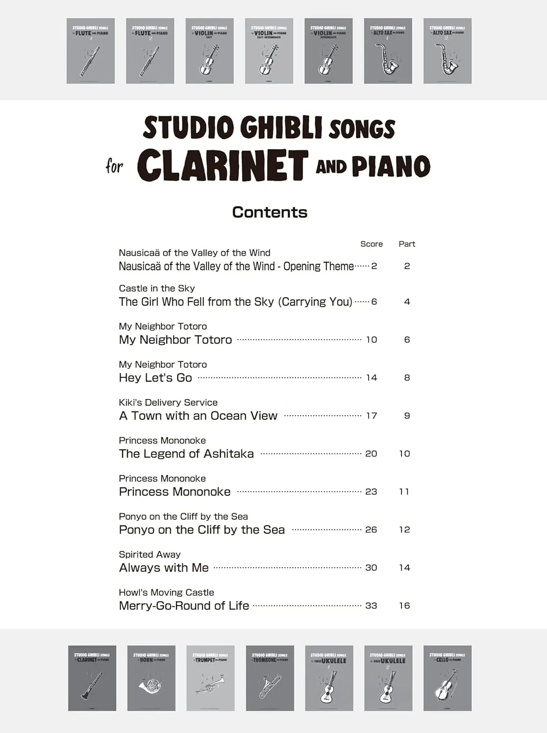 Studio Ghibli Songs for Clarinet & Piano