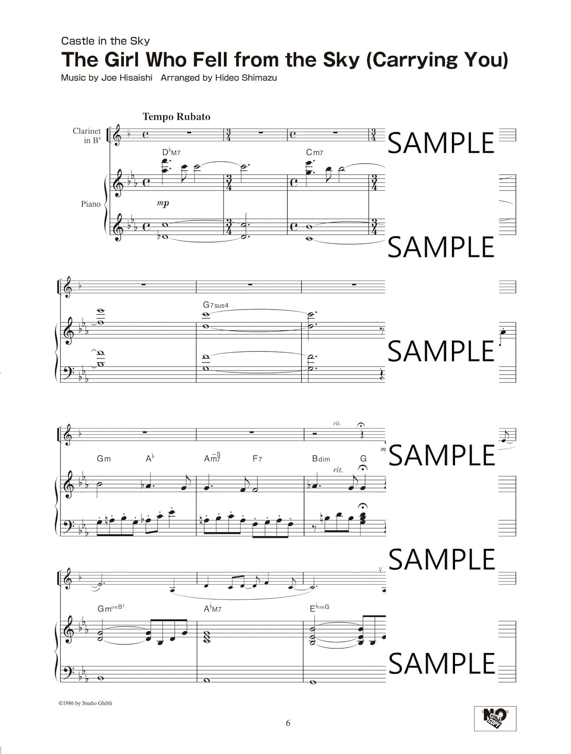 Studio Ghibli Songs for Clarinet & Piano