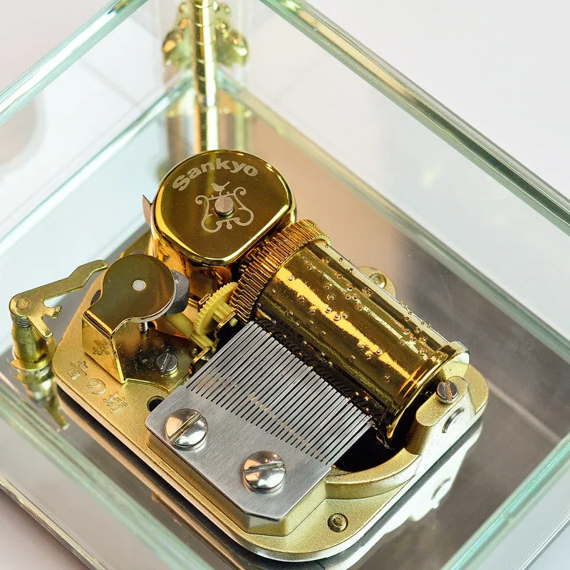 Stunning 30 Note Howl's Moving Castle Glass Music Box (Tune: Merry Go Round of Life)