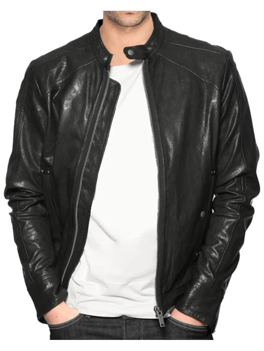Sturdy Men's Leather Biker Jacket