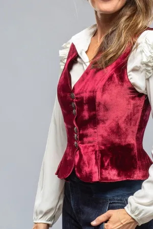 Tavira Velvet Front Vest In Wine