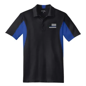 Thin Blue Line Men's Side Blocked Micropique Sport-Wick® Polo