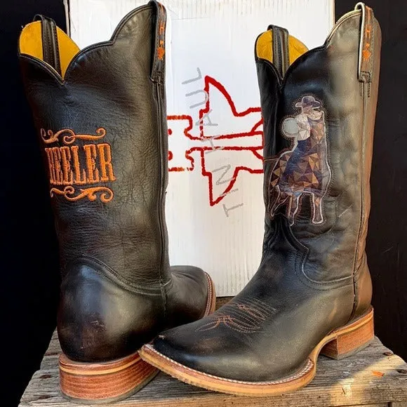 TIN HAUL Open Roper Header Heeler Square Toe Cowboy Western Boots