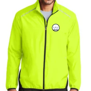 Tri the Wildwoods Men's Ltwt Full Zip Reflective Jacket - Hi Viz - Embr.