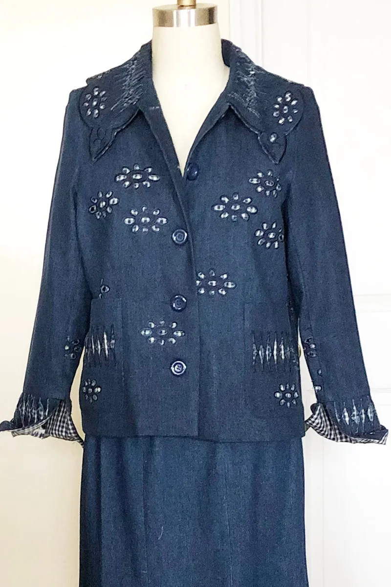 Upcycled Embroidered Denim Jacket (Style# 7305C)